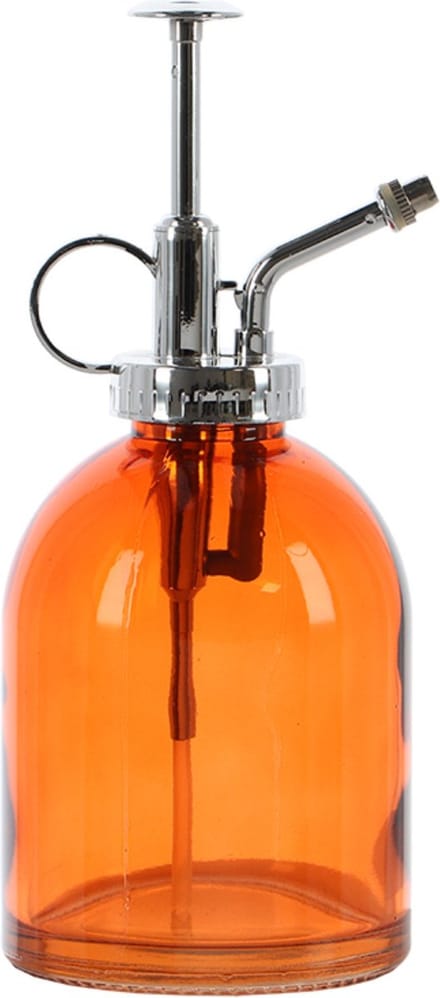 Esschert Design plantenspuit/vernevelaar - glas - oranje/zilver - 18.5 cm