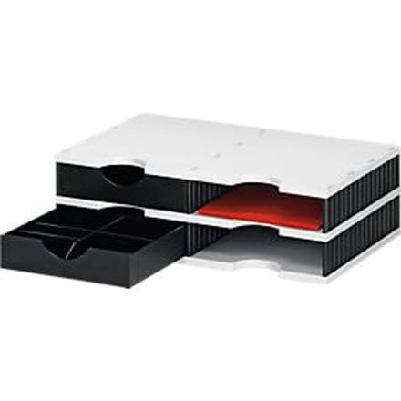 Sorteerstation set Styro styrodoc Trio, 4 vakken, zwart-grijs/zwart