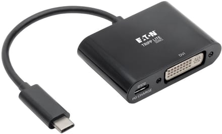 Tripp Lite U444-06N-DB-C video kabel adapter 0,15 m USB C DVI-I + USB Zwart