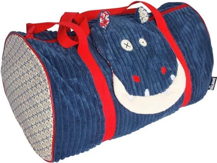 Les Deglingos Weekend Tas Nijlpaard Blauw 45 Cm