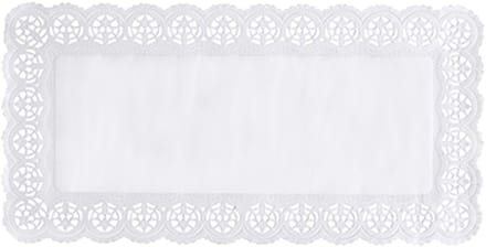 6 Taartranden hoekig 40 cm x 20 cm wit