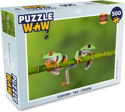 Puzzel Kikkers - Tak - Groen - Legpuzzel - Puzzel 500 stukjes