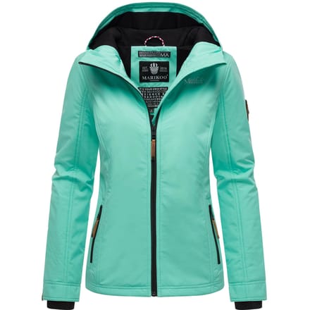 Marikoo dames overgangsjas lichtgewicht water- en windafstotend met capuchon aqua green