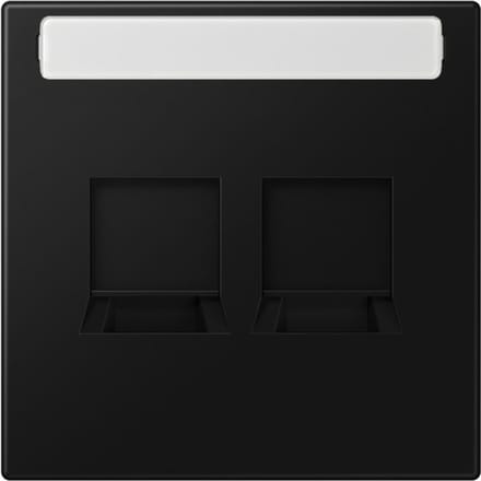 LS990 Dubbele Modulaire Jack Afdekking Plaat Grafiet Zwart - LS1969-2NAWESWM - E3Y4Z