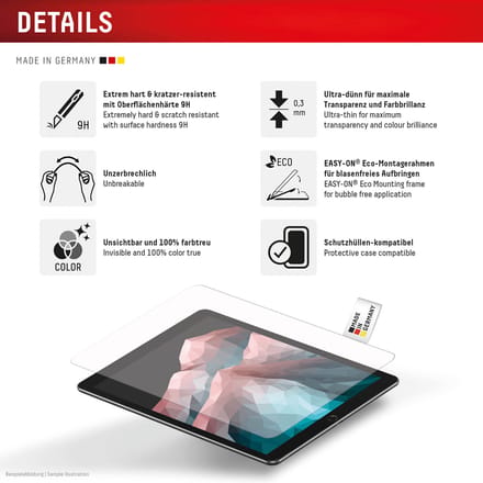 Displex Glass Screenprotector geschikt voor Samsung Galaxy Tab S10 FE Plus