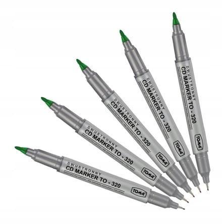Set van 5 Groene Dubbelzijdige CD Markers