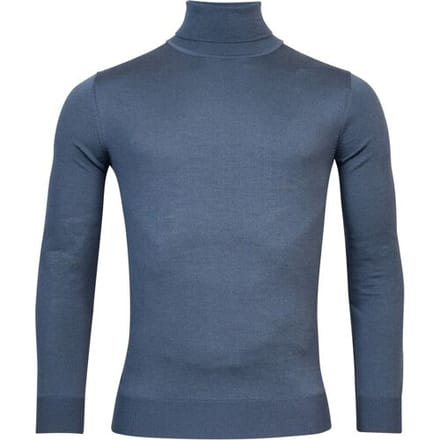 Thomas Maine Trui Merino Col Uni Single Knit Storm Sky / male