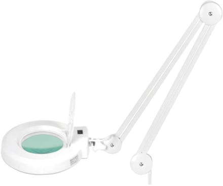 Loeplamp LED 5D met Schroefklem – Voor Manicure, Wimpers & Precisiewerk – Verstelbare Arm – S5 Wit