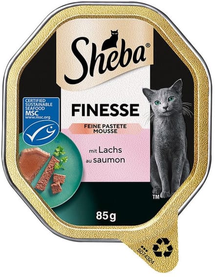 Sheba Bowl Finesse Paté/Mousse 22x85g - met zalm MSC
