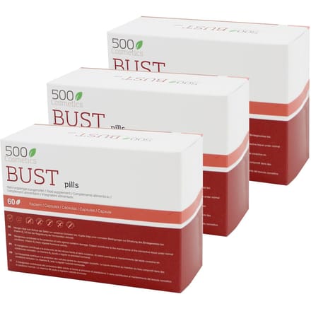500COSMETICA BUST PILLS, capsules om borsten te verstevigen en te vergroten Unique wit/bruin