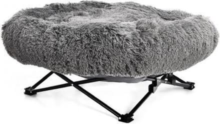 NapZZZ Honden/katten stoel Fluffy Grijs ovaal 70 cm