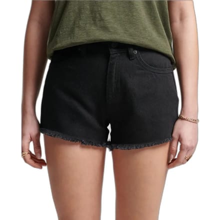 Superdry Studios High Rise Korte Jeans Zwart 28 Vrouw