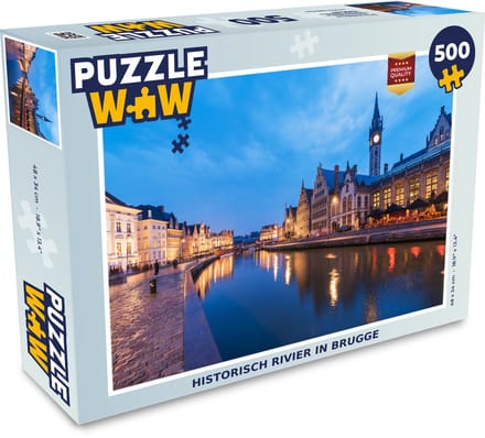 Puzzel Historisch rivier in Gent - Legpuzzel - Puzzel 500 stukjes
