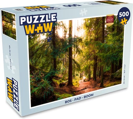 Puzzel Bos - Pad - Bomen - Groen - Zon - Natuur - Legpuzzel - Puzzel 500 stukjes