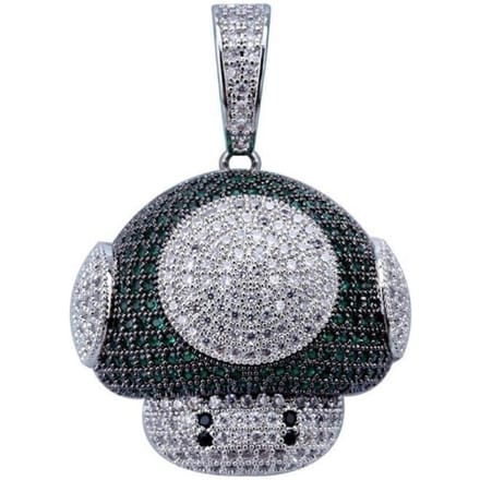 Modieuze IJsmuts Ketting en Hanger Koper Tweekleurig Zirkonia Ketting gray