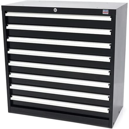 HBM 8 Laden Profi Gereedschapskast 90 x 45 x 90 cm zwart