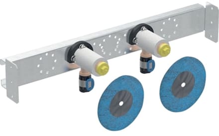 Geberit FlowFit haakse aansluiting 90° voorgemonteerd, dubbel, recht, DN 12, 619.670.00.1