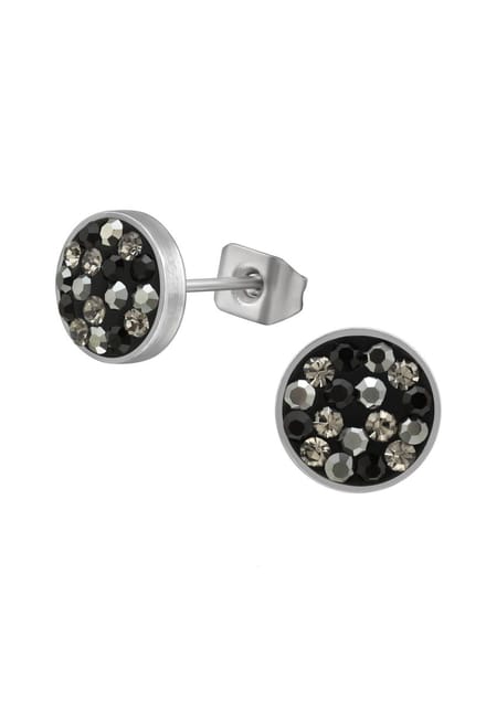 Ronde 8 mm Oorstekers van Hoogglans Chirurgisch Staal met Kristal