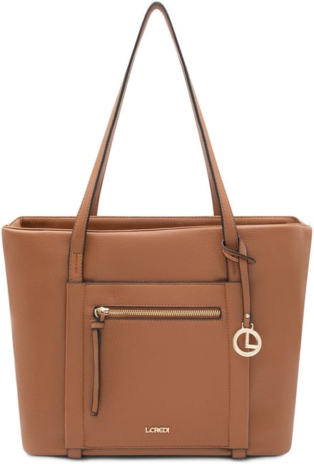 L.CREDI shopper schoudertas Merle Shopper Cognac Lichtbruin