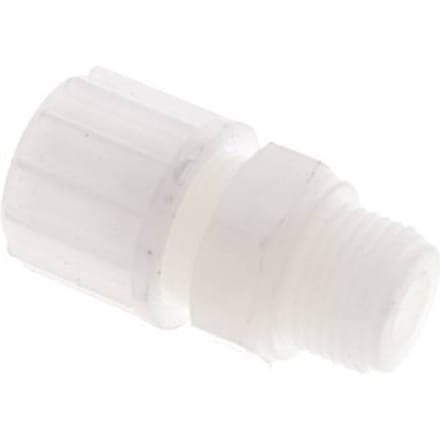 16x10mm & G1/2'' PVDF Rechte Knelfitting Buitendraad 10bar Kunststof en Polyamide