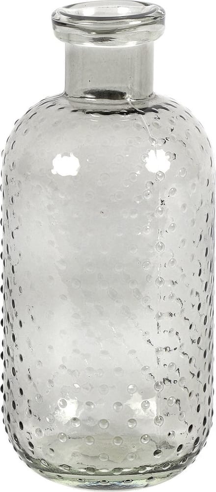 Countryfield Bloemenvaas Cactus Dots - grijs transparant - glas - 11 x 24 cm