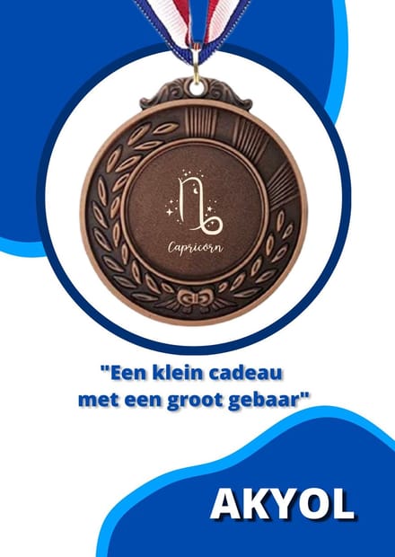 Akyol - capricorn medaille bronskleuring - Sterrenbeeld - mensen die een steenbok zijn - cadeau