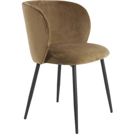 Light&living Eetkamerstoel 56x55x79 cm ELYNA velvet bruin-mat zwart - set van 2