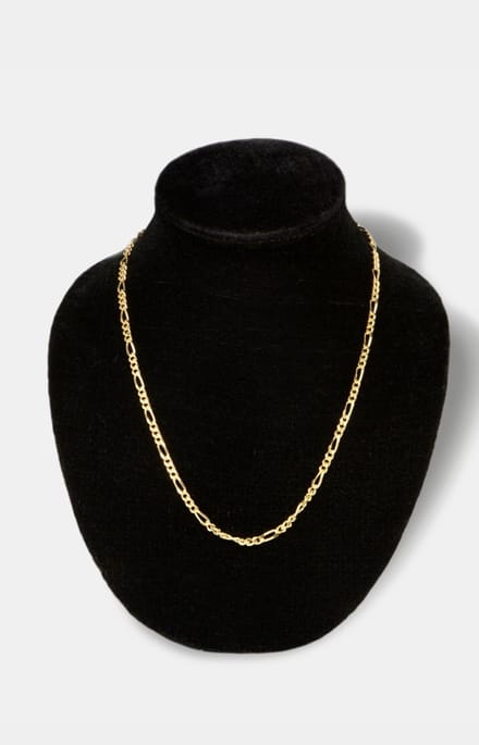 Vergulde 4 mm figaro collier goudkleurig goldplated double