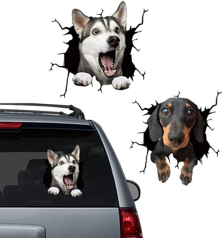 Dailygoods- Hond Stickers 3D Effect - Dieren Stickers - Auto Stickers