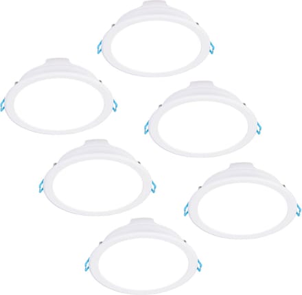 Ledvion - 6X LED Inbouwspot Wit Ø140mm (12W - 4000K - IP20 - 120° - RVS)