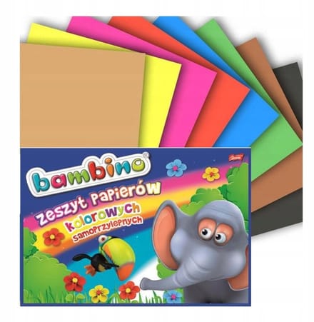 Bambino Kleurrijk Zelfklevend Papier B4 80g/m² 8 Kleuren