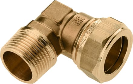 Bonfix messing knel knie x buitendraad 1 x28mm conisch gastec / kiwa