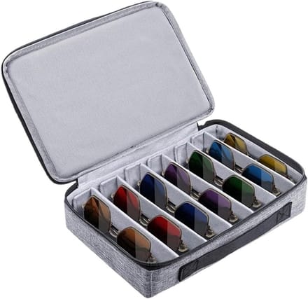 Brillen Organizer Case - Brillen Houder - Reizen Bescherming - Ruime Bescherming - 30 cm - Grijs