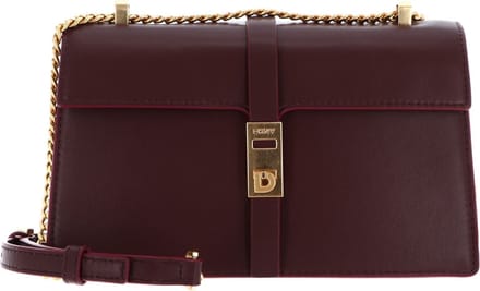 DKNY Leren Schoudertas Alora Flap Shoulder Bag Garnet Wijnrood