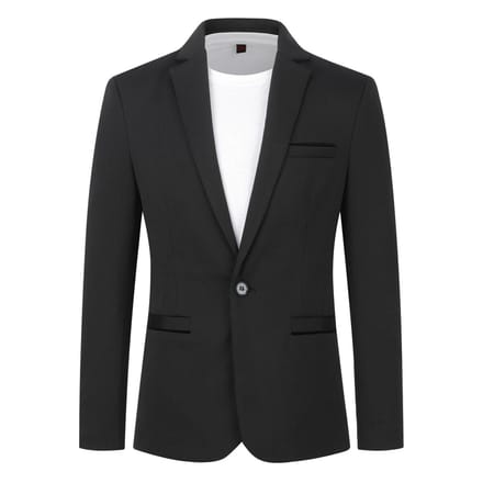 Heren colbert slim fit jas zakelijk dagelijks blazer zwart