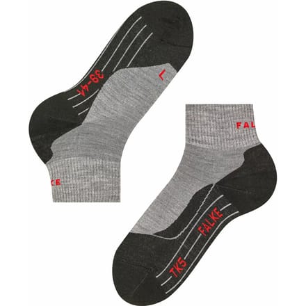 FALKE TK5 Short anti-blaar dun wol functioneel materiaal wandelsokken heren grijs - maat 46-48