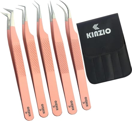 Set van 5 Professionele Wimperpincetten voor Wimperverlengingen