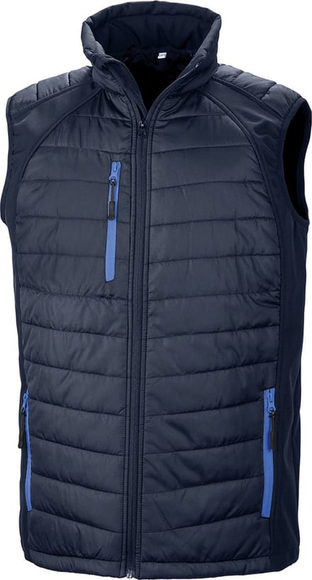 Black Compass gewatteerde softshell bodywarmer 'Result' Navy/Royal - S