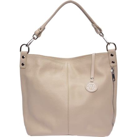 Roberta M Beige Rundleer Tas
