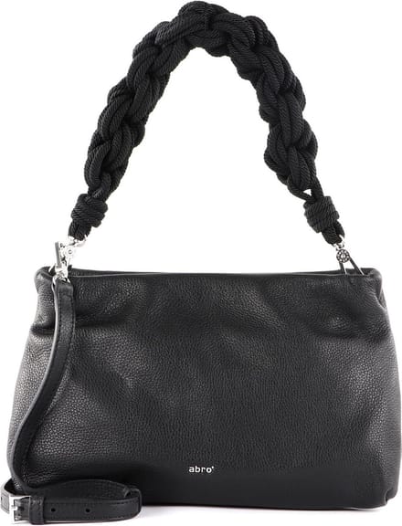 abro Leren Schoudertas Leather Dalia Shoulder Bag Ines Black / Nickel Zwart