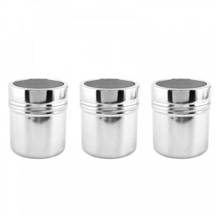 longziming -3-stuks RVS poederstrooier-MatchaKoffieCacaoPoederDispenser6.5*7.5cm