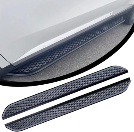 Zijdelingse Treden - Treeplanken - Instap Hulp - Aluminium Constructie - Set van 2 - Zwart