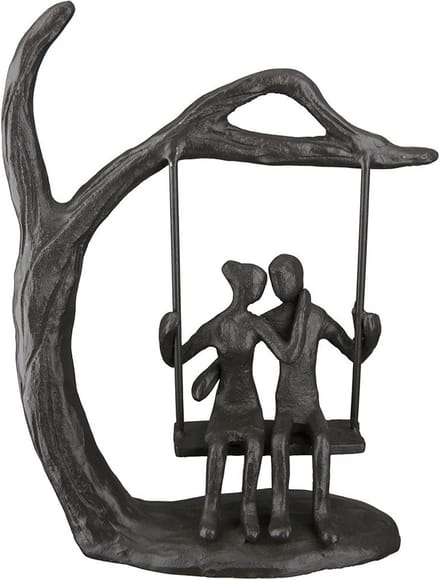 Gilde Handwerk - Beeld - Sculptuur - Ontdekken - Metaal - Liefde - 5.5x13x16.5cm cm