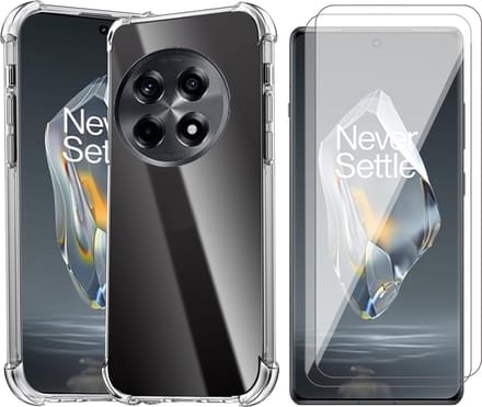 Hoesje geschikt voor OnePlus 12R - 2x Screenprotector Glas - Shockproof Transparant