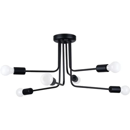 Sollux Lighting Kroonluchte Norah - E27 - zwart - staal - 33x68x68cm
