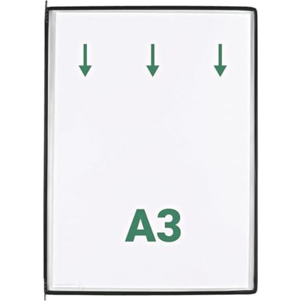 tarifold display panelen DIN A3, zwart, 10 stuks