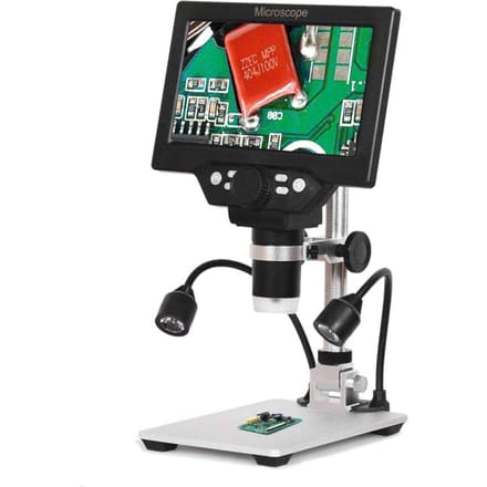 G1200 Digitale Microscoop 7 Inch Groot Kleurenscherm Grote Basis LCD-Display 12MP 1-1200X Continu EU Plug& With battery