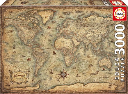Grote Legpuzzel - Wereldkaart Puzzel - Ontspanning Thuis - Service Verloren Stuk - 120 x 85 cm - Diverse