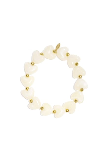 Elastieken hartjes kralenarmband