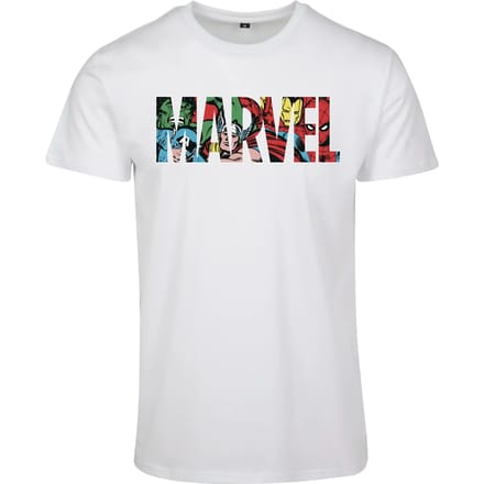 Merchcode - Marvel Logo Character Heren Tshirt - XS - Wit